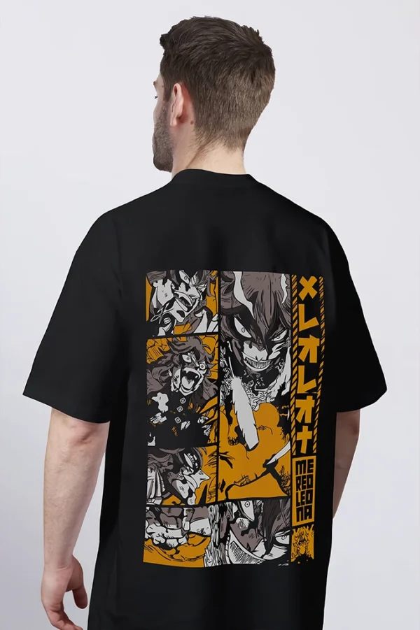 Fire Fist Panel Black – Oversized Anime T-Shirt