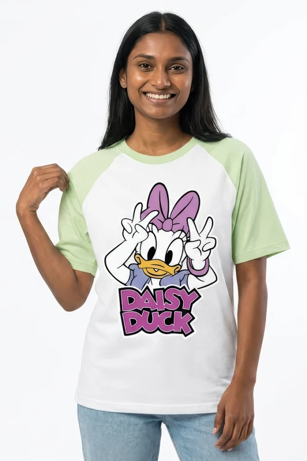 Daisy Duck Raglan T-Shirt – women's Disney print tee in pastel green