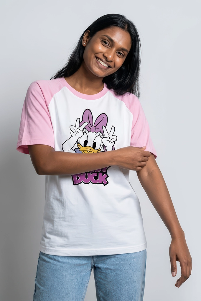 Daisy Duck Raglan T-Shirt – Pastel Pink
