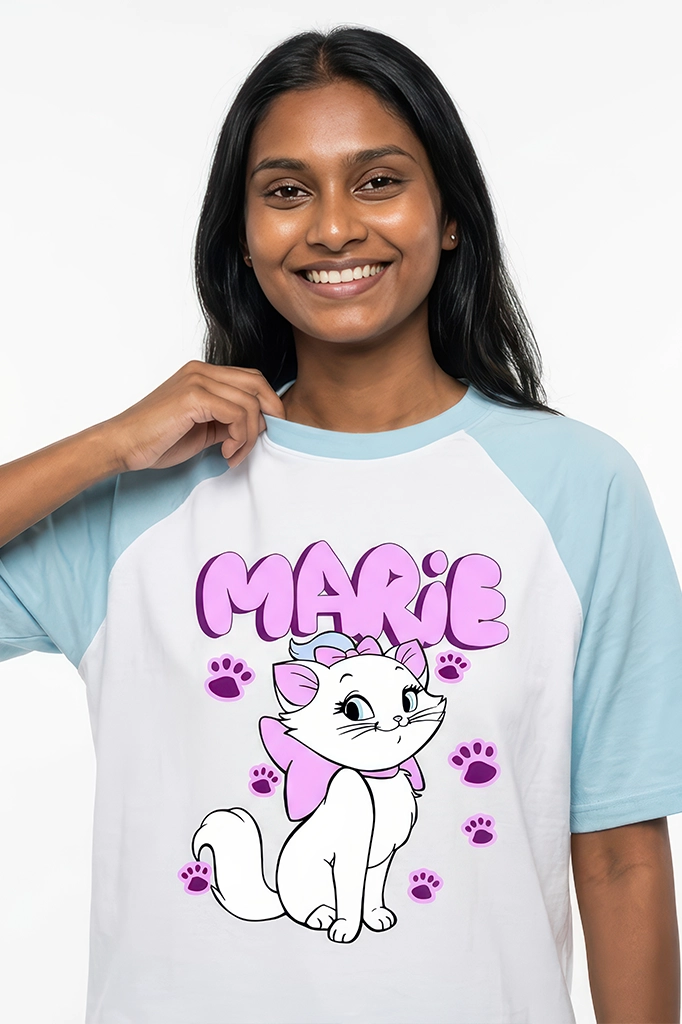 Marie Raglan T-Shirt – Pastel Blue