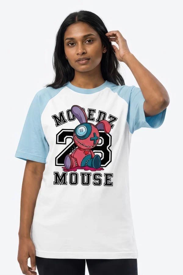Scrump Raglan T-Shirt – women's Disney print tee in pastel blue