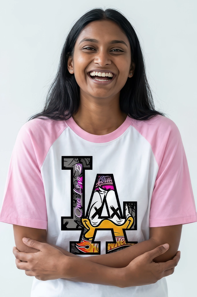 LA Daffy Raglan T-Shirt – Pastel Pink