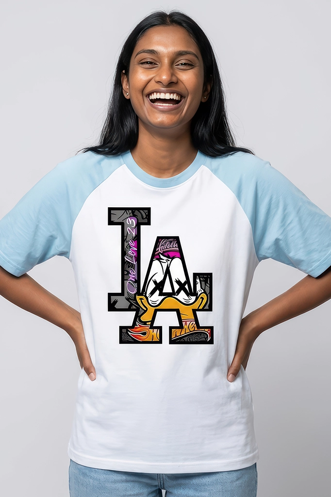 LA Daffy Raglan T-Shirt – Pastel Blue