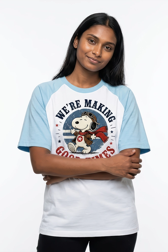 Snoopy Raglan T-Shirt – Pastel Blue