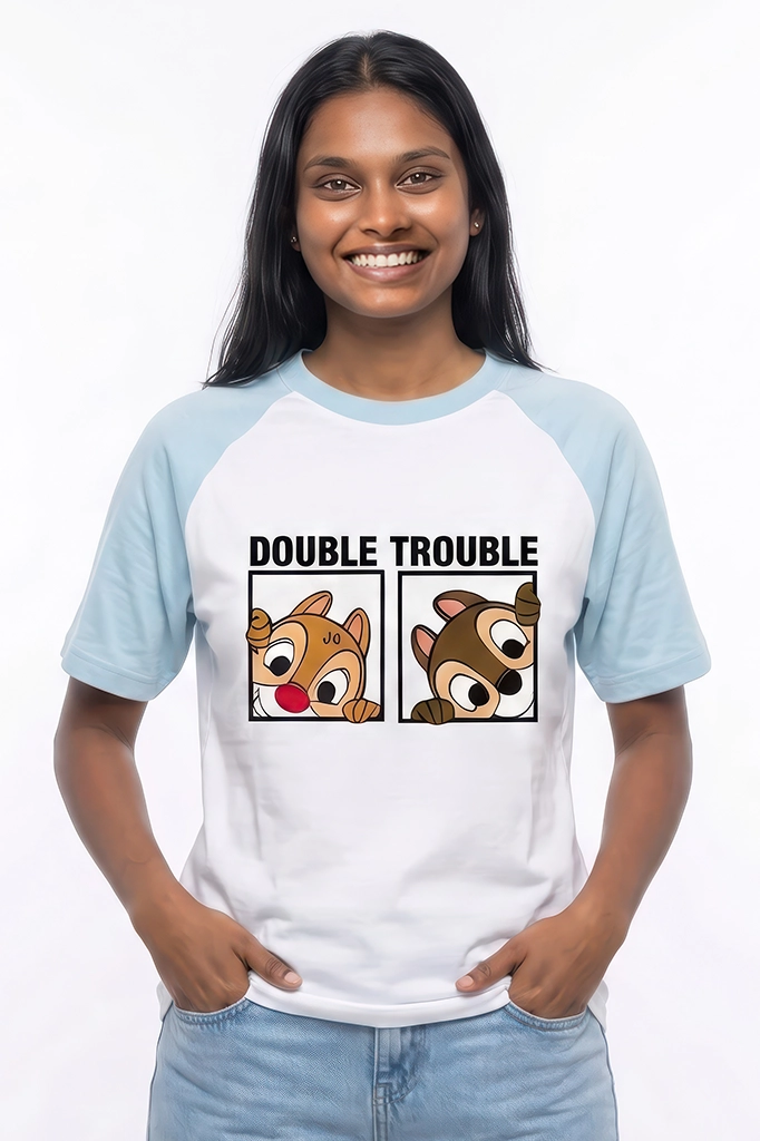 Chip and Dale Raglan T-Shirt – Pastel Blue
