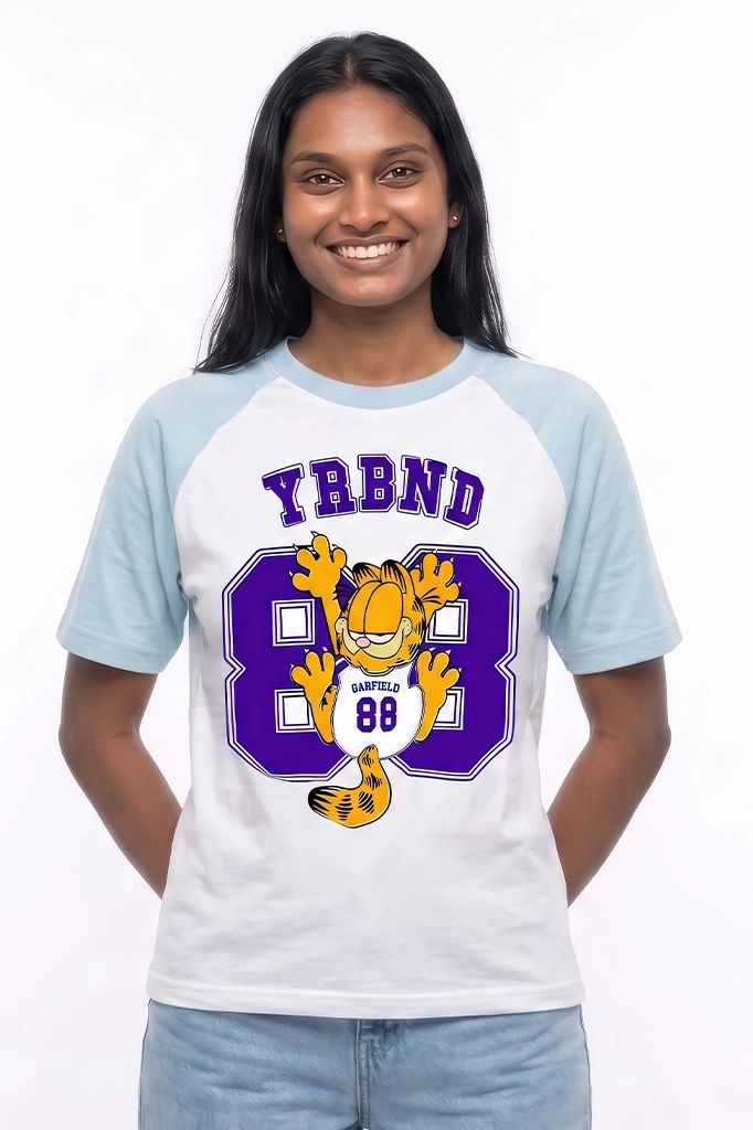 Garfield 88 Raglan T-Shirt – Pastel Blue Sleeve