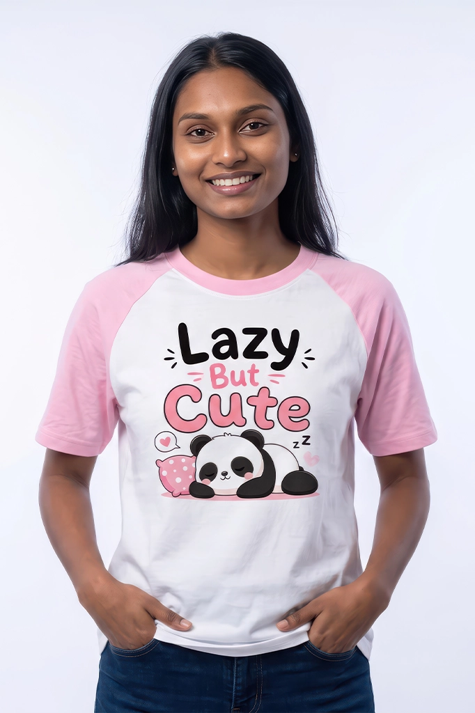Panda Raglan T-Shirt – Pastel Blue Sleeve