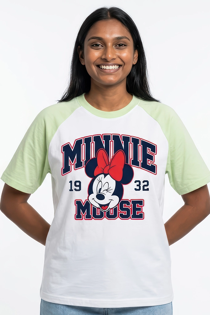 Minnie Mouse 1932 Raglan T-Shirt – Pastel Green Sleeve