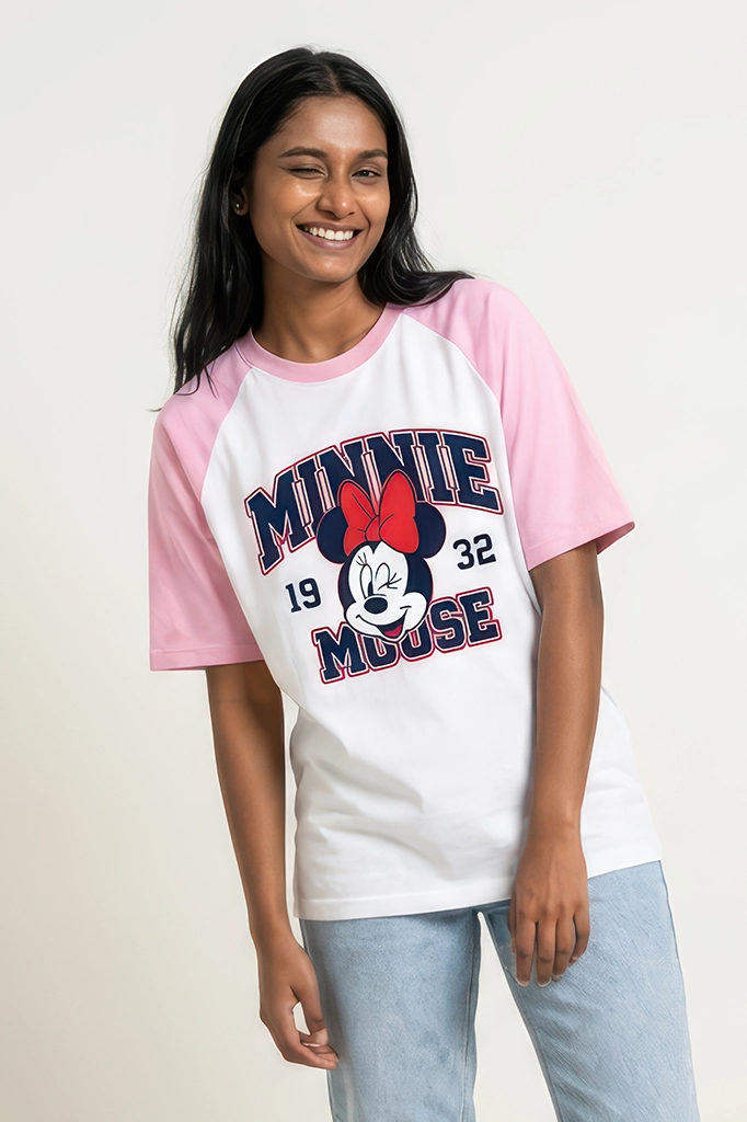 Minnie Mouse 1932 Raglan T-Shirt – Pastel Pink Sleeve
